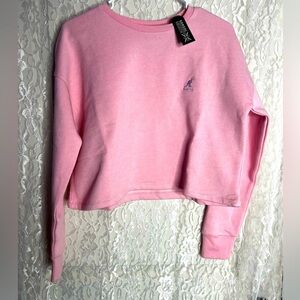 Kangol pink cropped crewneck sweater